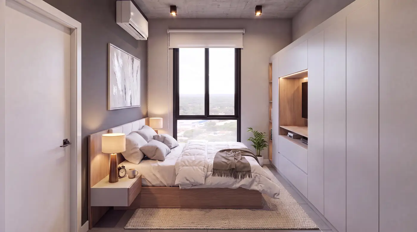Dormitorio suite del departamento Tipo A